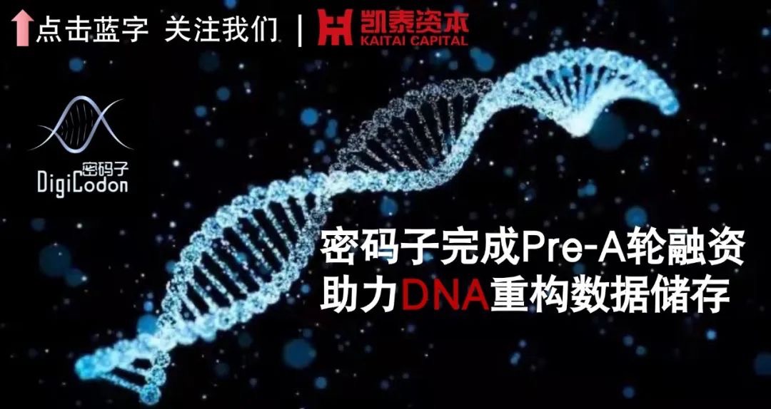 【凯泰动态】凯泰资本投资密码子，助力DNA重构数据存储